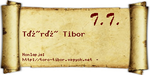 Törő Tibor névjegykártya